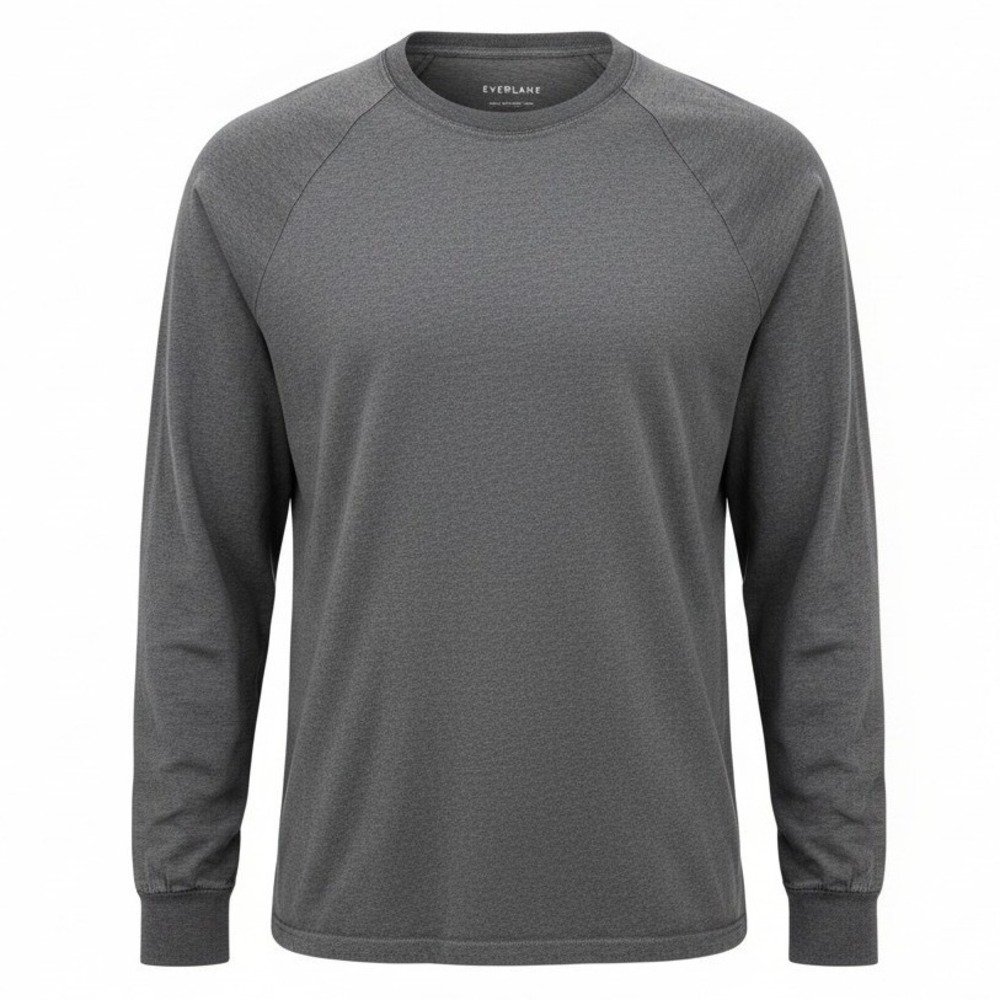 Everlane Long Sleeve Tee Mens L Large Grey Raglan Cotton Crew Neck Shirt